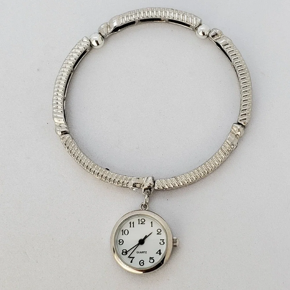 22MM Women's Bracelet Watch White Dial Gray Bracelet Band 7.75
